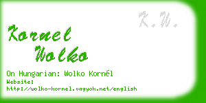 kornel wolko business card